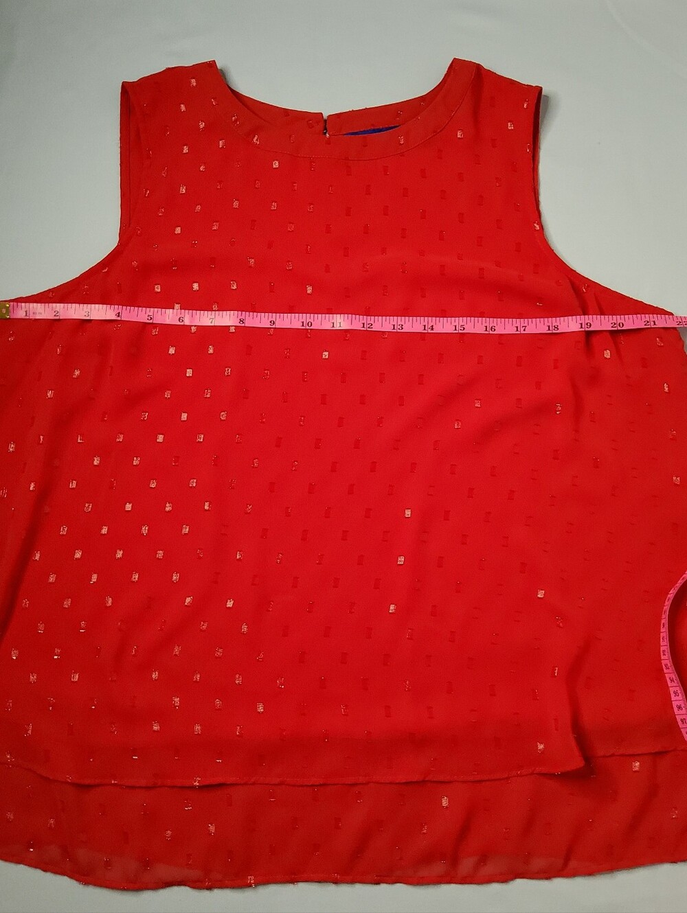 Apt. 9 Red Sleeveless Embellished Chiffon Top - Picture 4 of 7